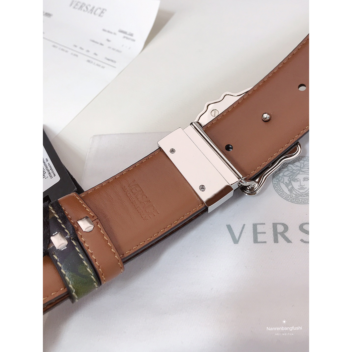 Versace Barocco Print Palazzo 40 MM Belt  - DopestKickz