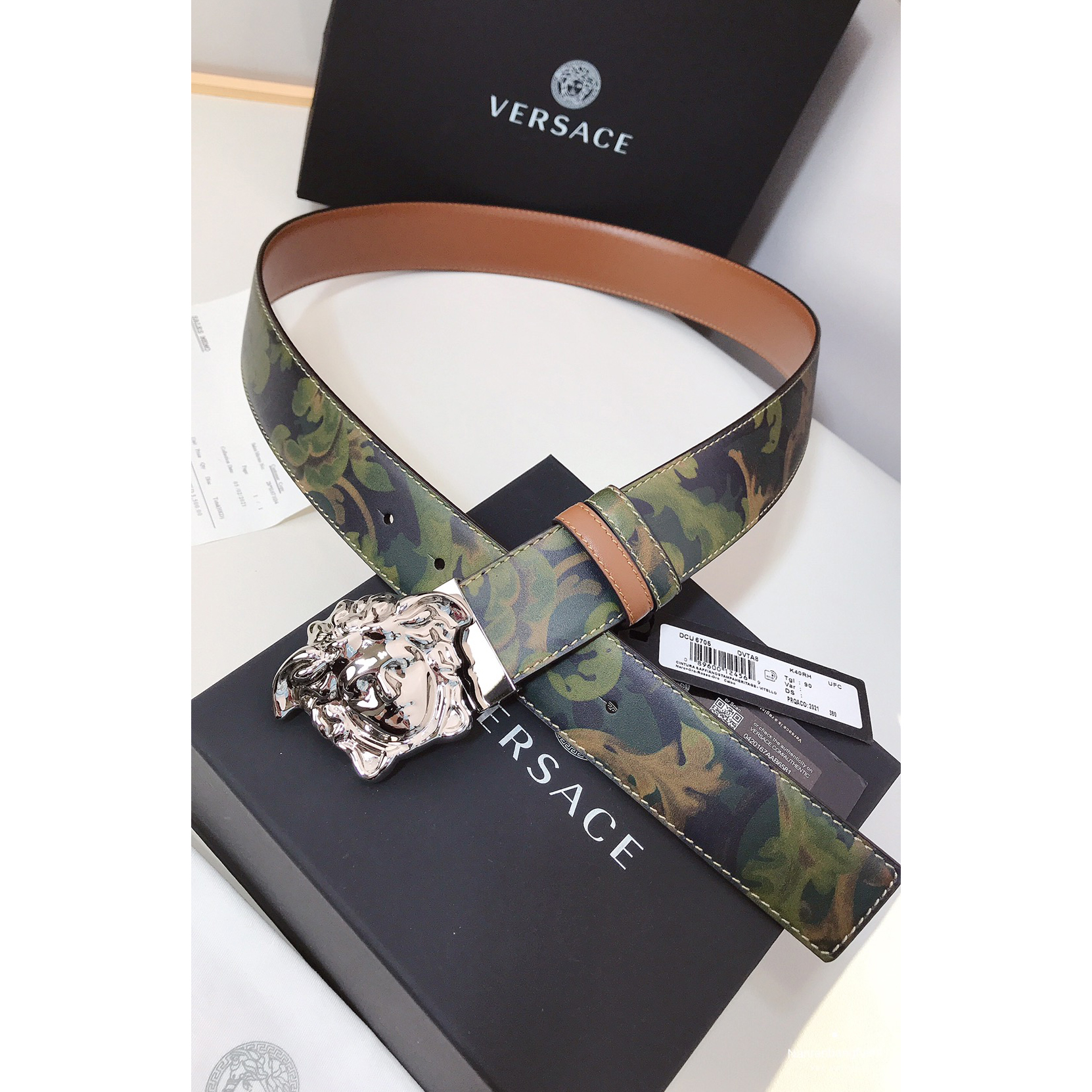 Versace Barocco Print Palazzo 40 MM Belt  - DopestKickz