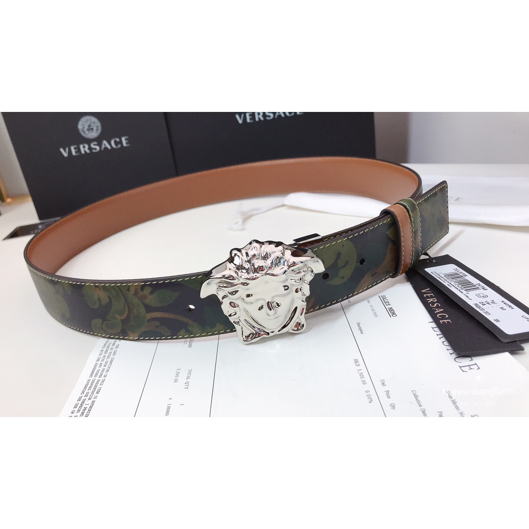 Versace Barocco Print Palazzo 40 MM Belt  - DopestKickz