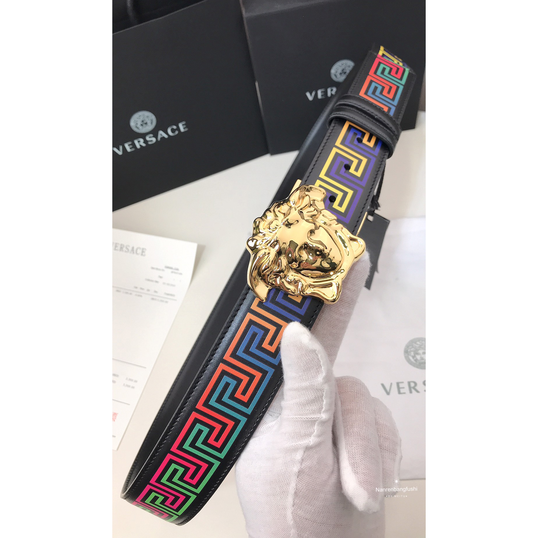 Versace Barocco Print Palazzo 40 MM Belt  - DopestKickz