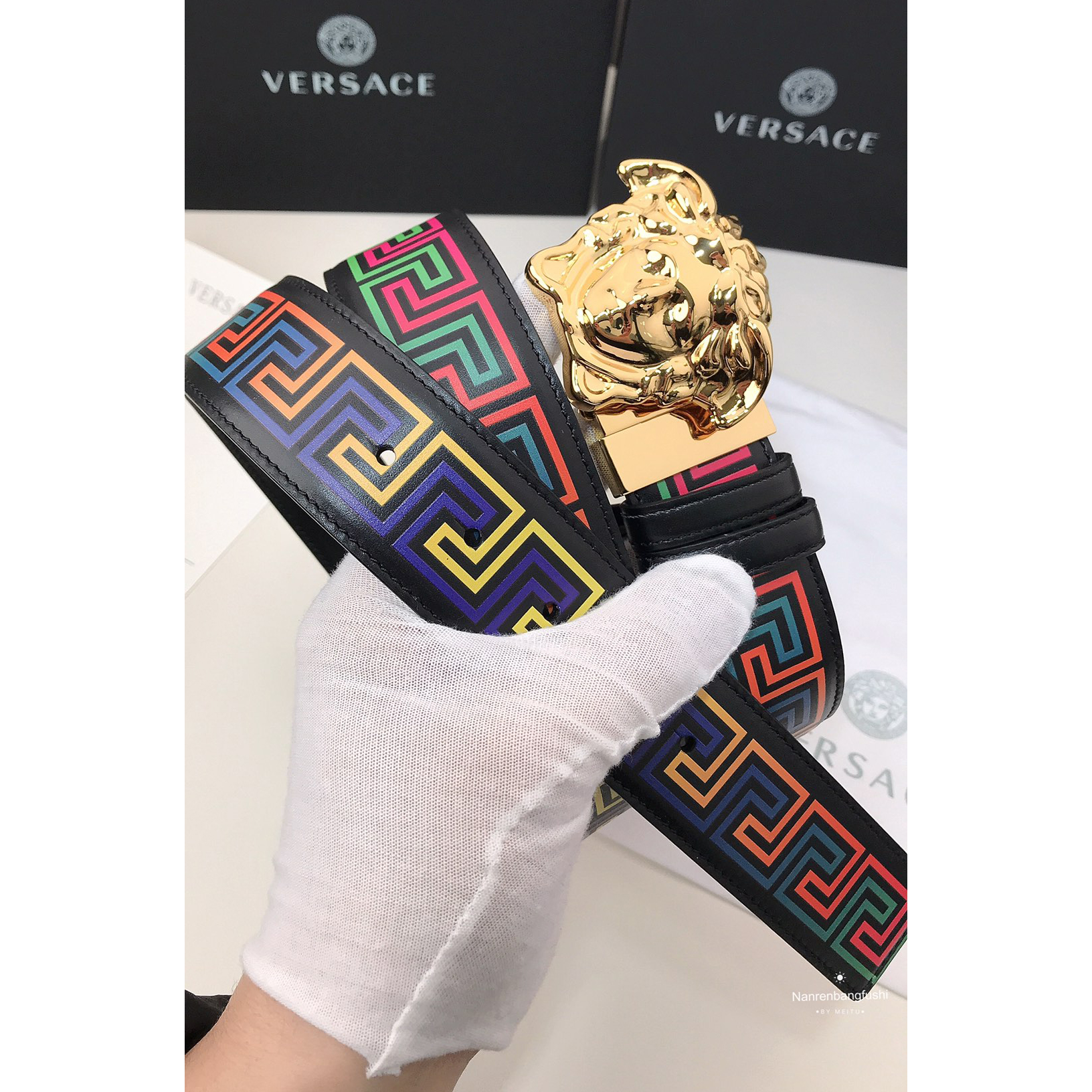 Versace Barocco Print Palazzo 40 MM Belt  - DopestKickz