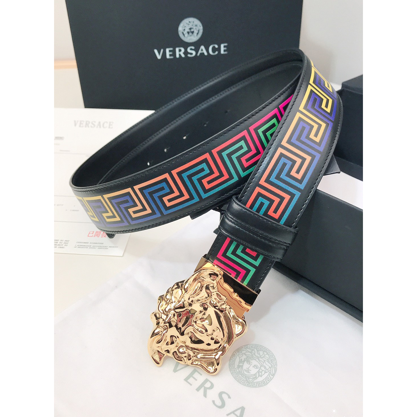 Versace Barocco Print Palazzo 40 MM Belt  - DopestKickz
