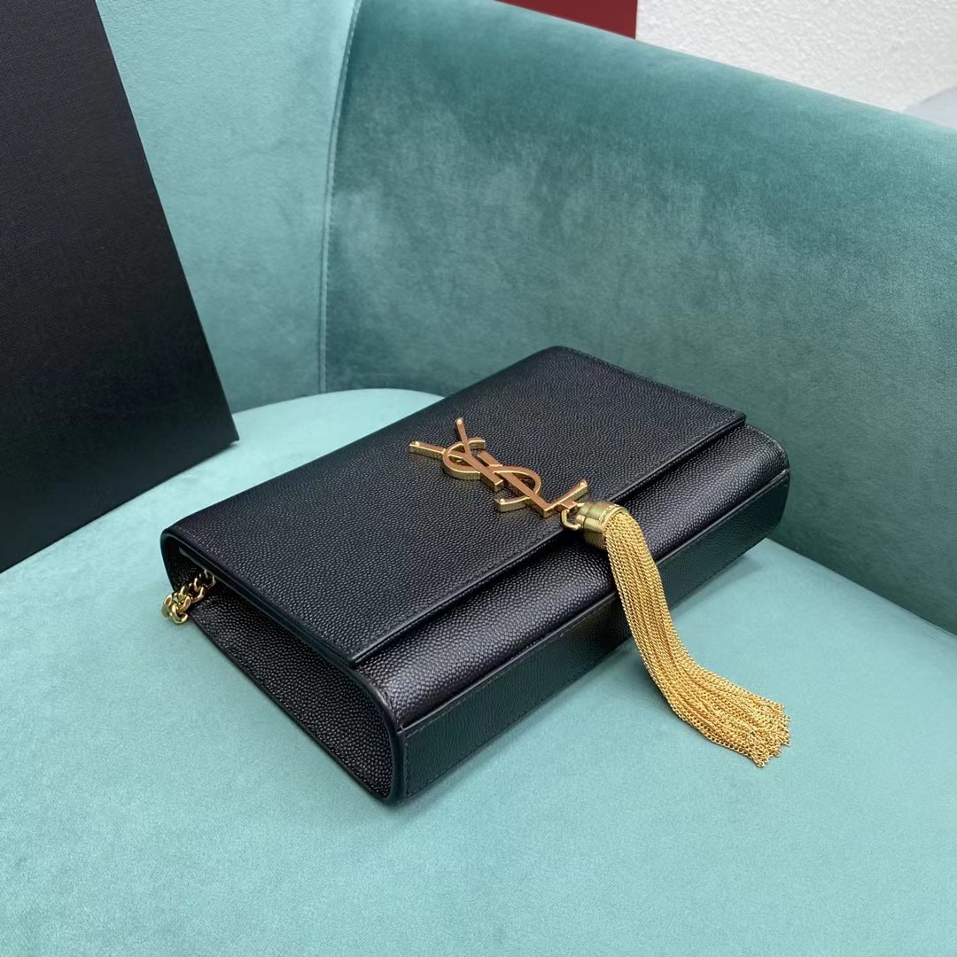 Saint Laurent Envelope Bag In Black(20-12.5-5CM) - DopestKickz