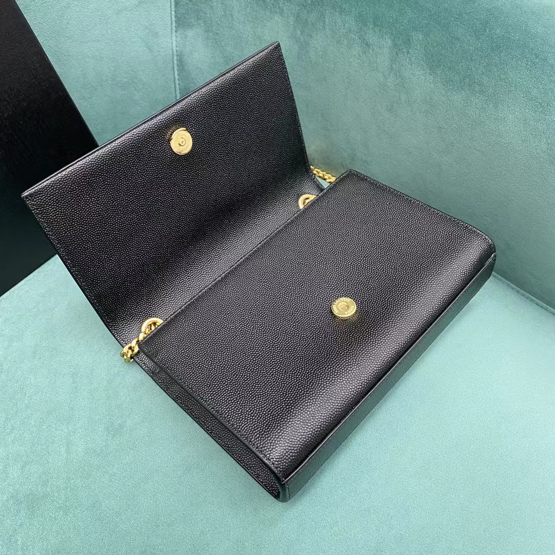 Saint Laurent Envelope Bag In Black(20-12.5-5CM) - DopestKickz