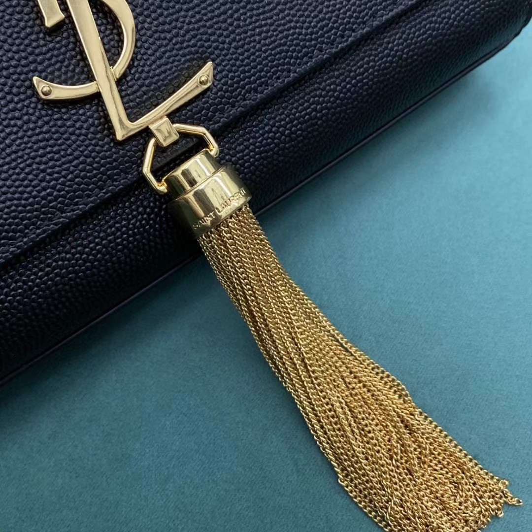 Saint Laurent Envelope Bag In Black(20-12.5-5CM) - DopestKickz