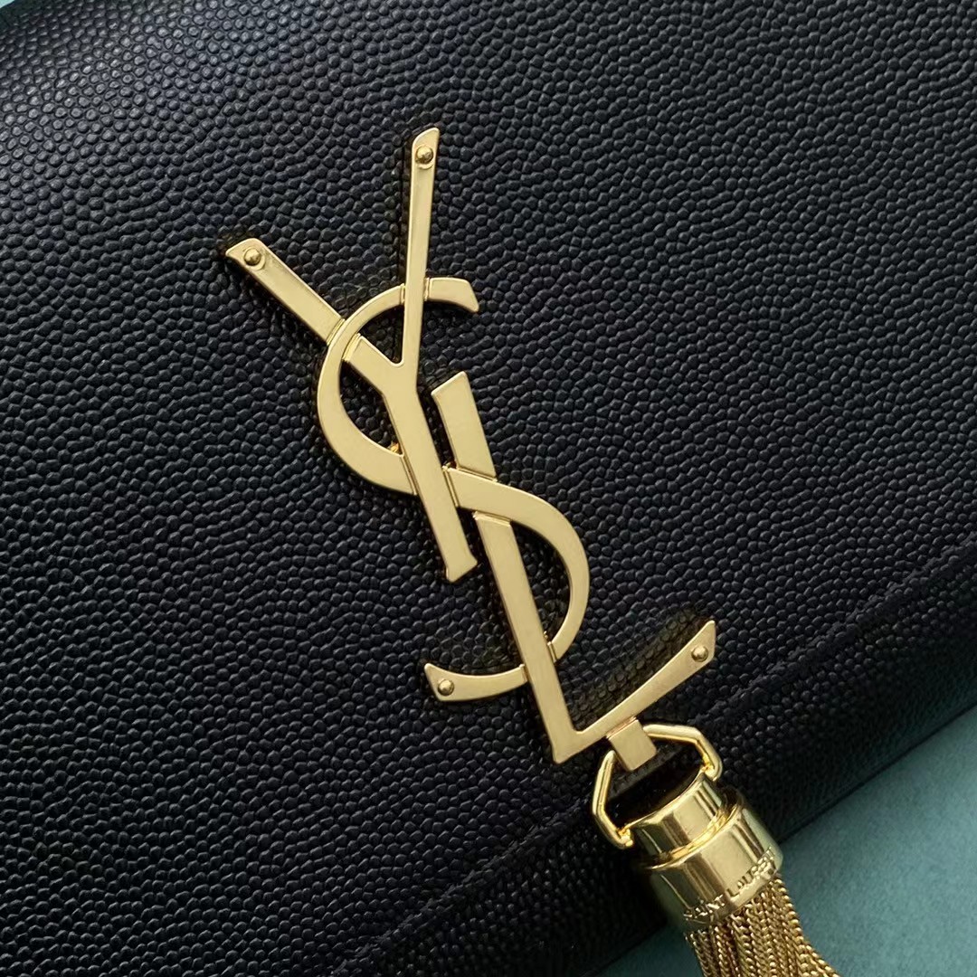 Saint Laurent Envelope Bag In Black(20-12.5-5CM) - DopestKickz