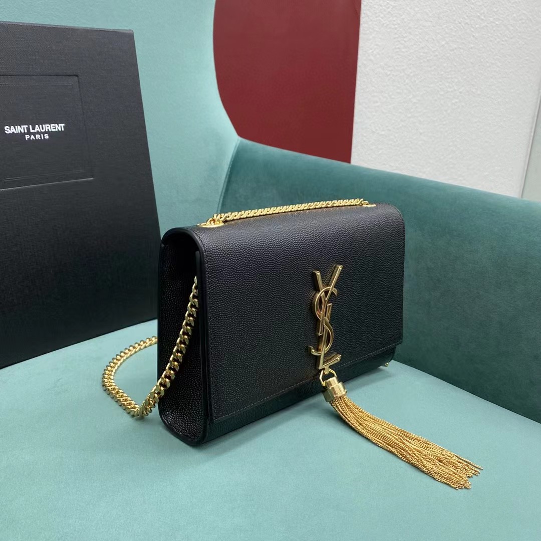 Saint Laurent Envelope Bag In Black(20-12.5-5CM) - DopestKickz