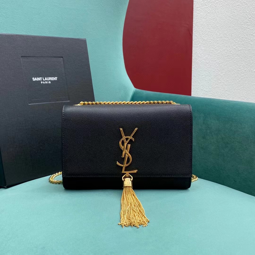 Saint Laurent Envelope Bag In Black(20-12.5-5CM) - DopestKickz