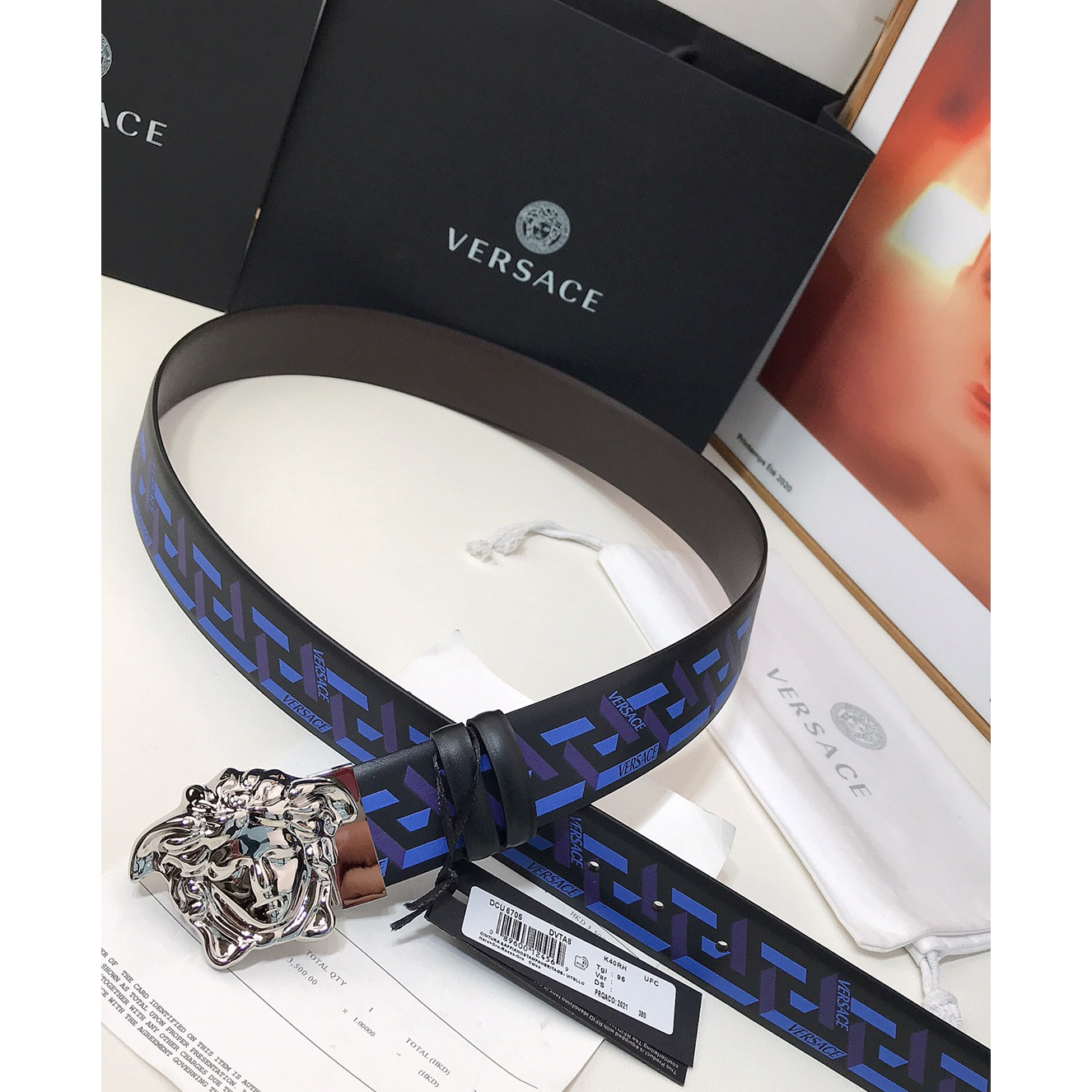 Versace La Greca Print 40 MM Belt  - DopestKickz