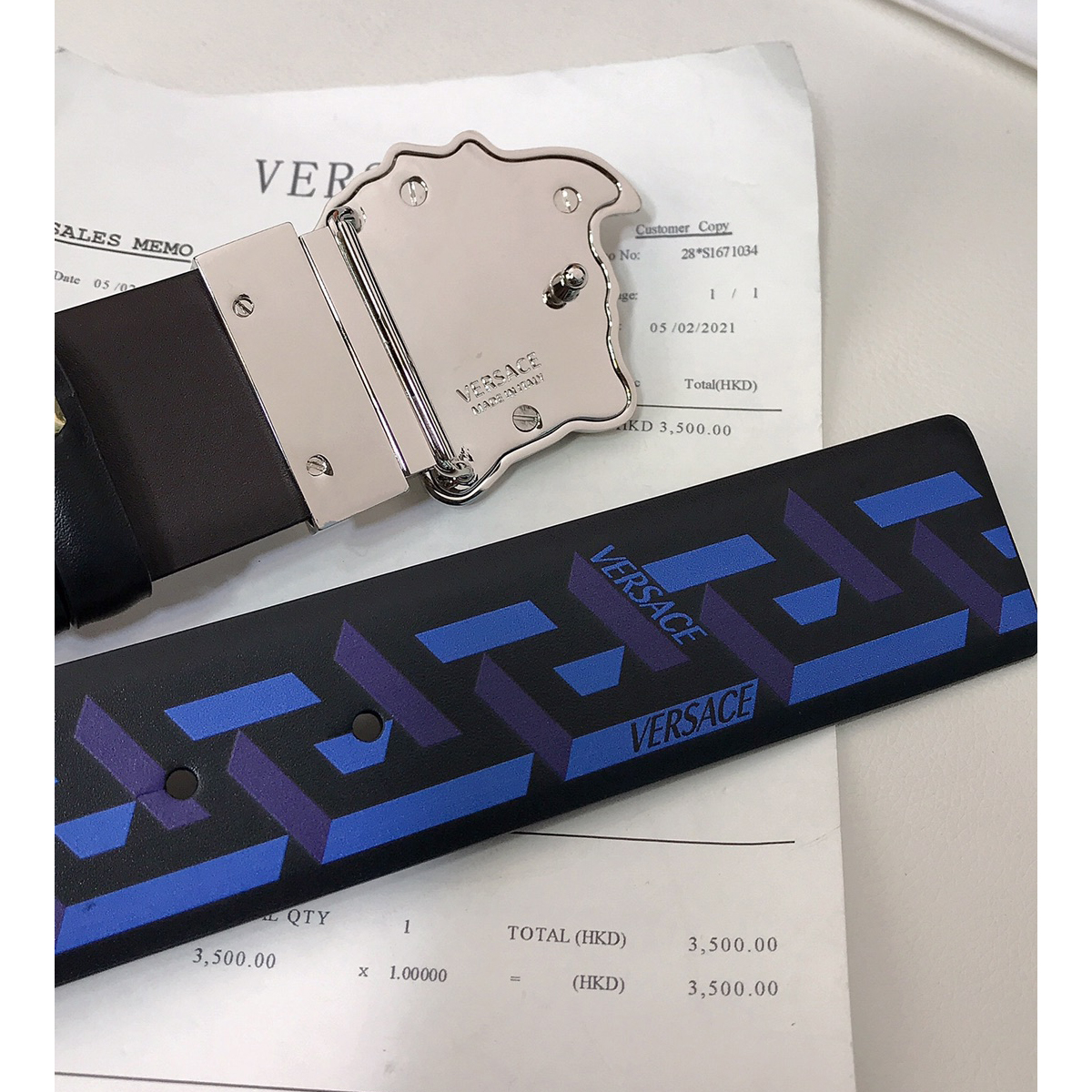 Versace La Greca Print 40 MM Belt  - DopestKickz