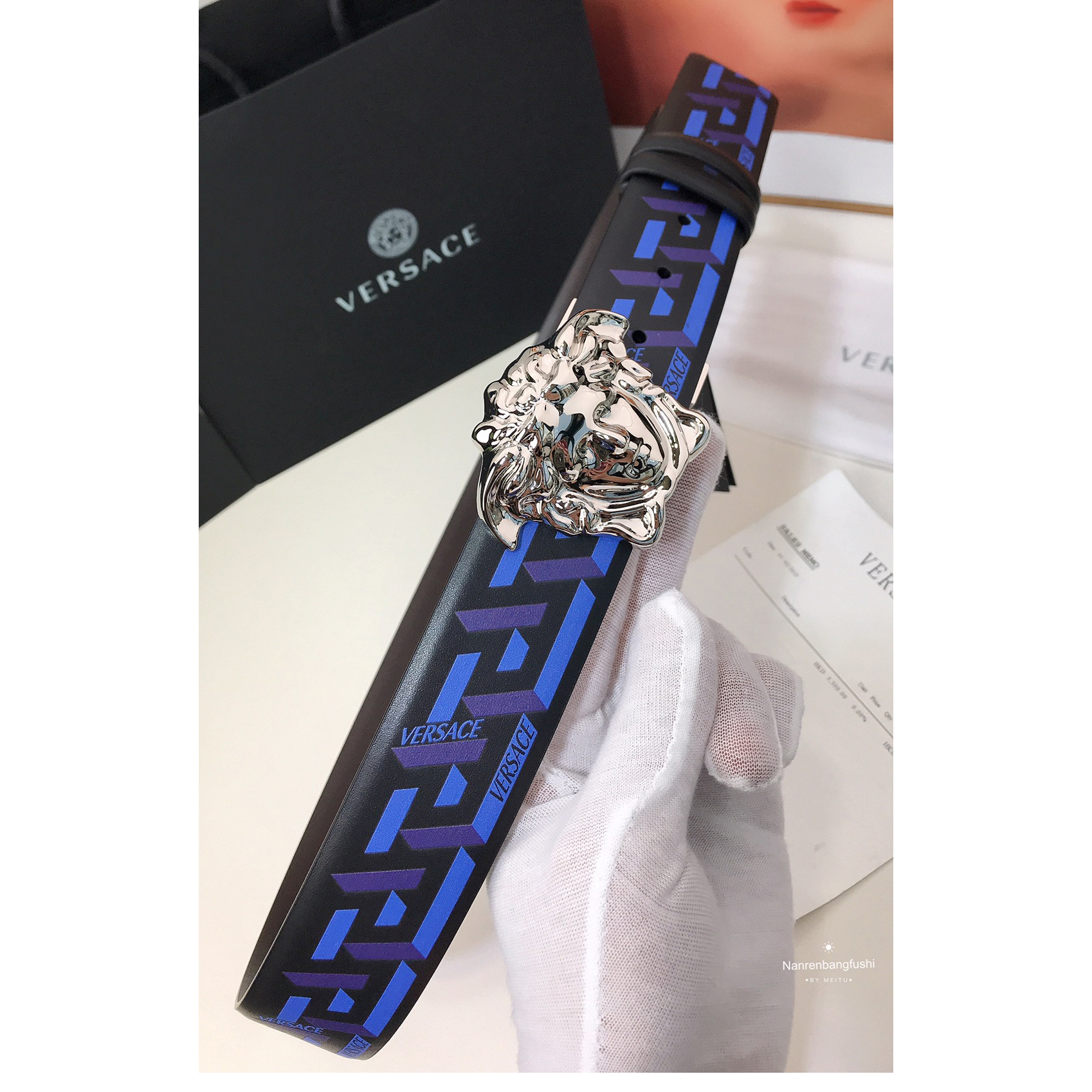 Versace La Greca Print 40 MM Belt  - DopestKickz