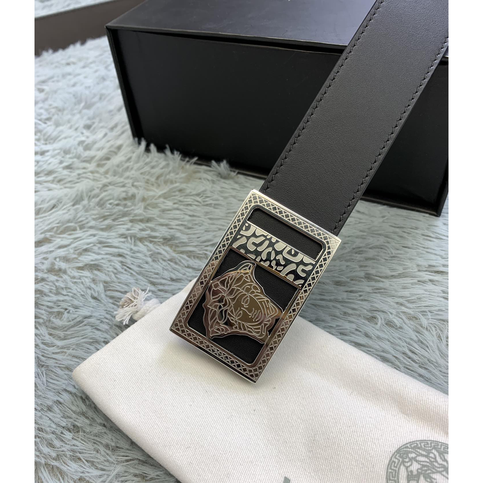 Versace Medusa Head Leather Belt  35mm - DopestKickz