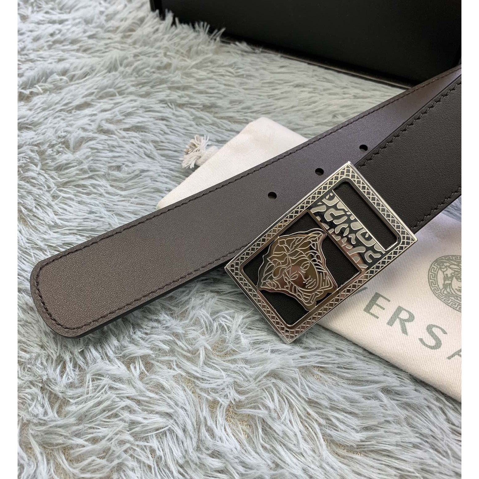 Versace Medusa Head Leather Belt  35mm - DopestKickz