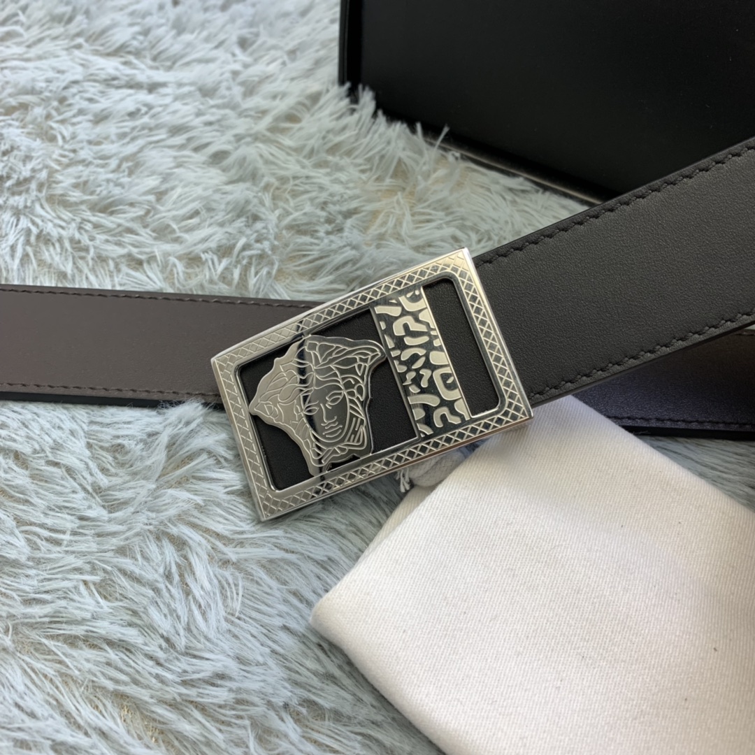 Versace Medusa Head Leather Belt  35mm - DopestKickz
