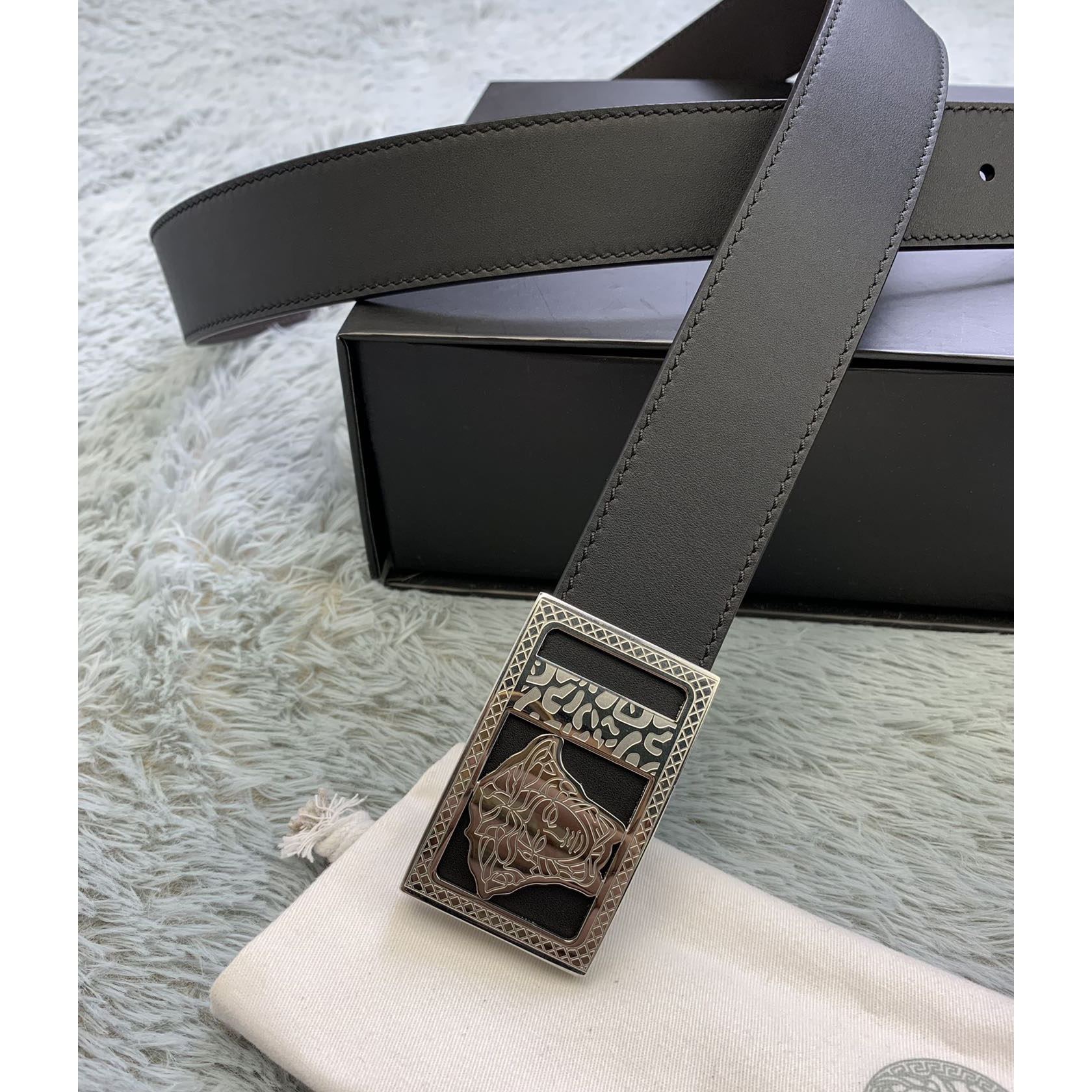 Versace Medusa Head Leather Belt  35mm - DopestKickz