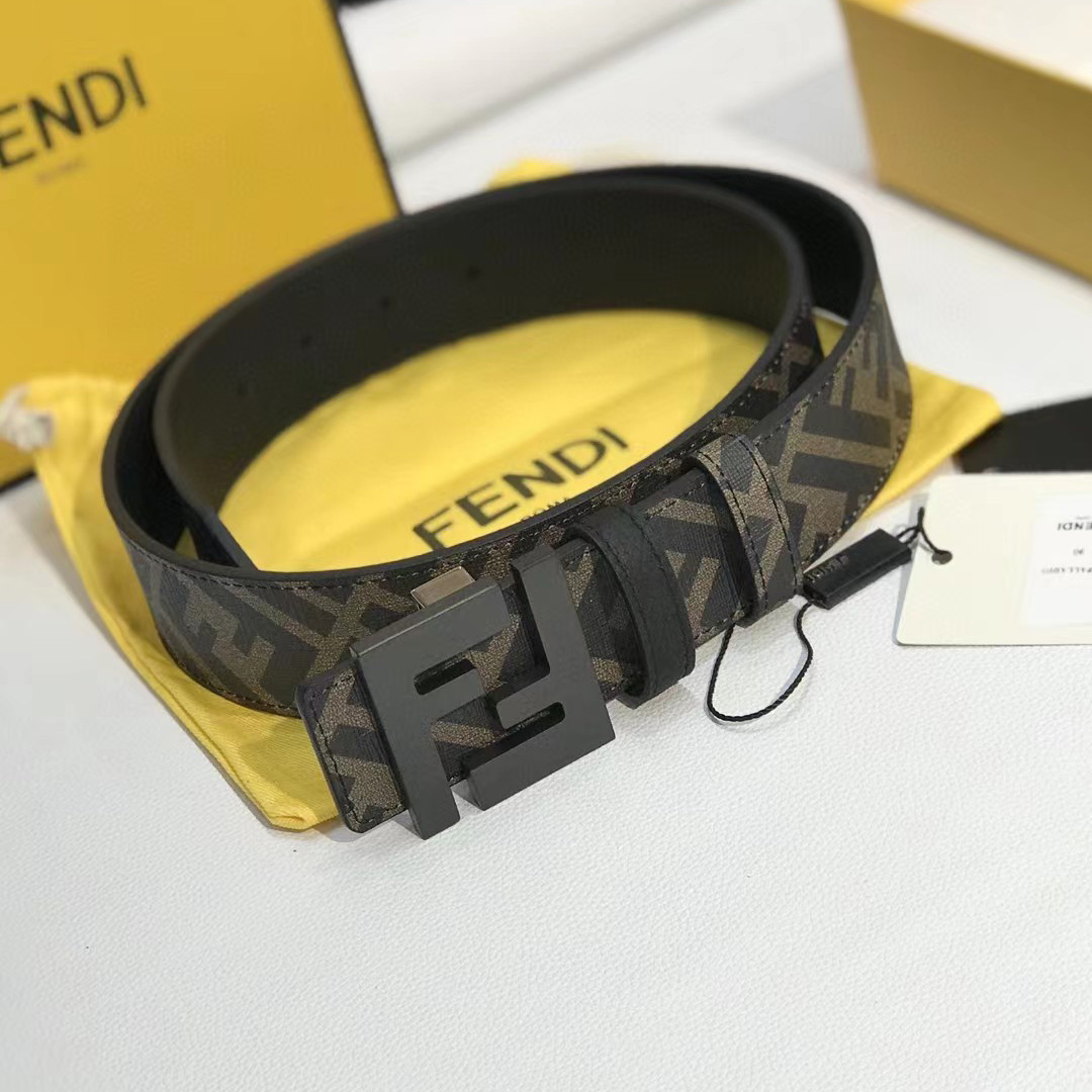 Fendi Leather Belt With FF Buckle - DopestKickz