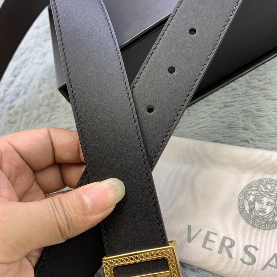 Versace Medusa Head Leather Belt  35mm - DopestKickz