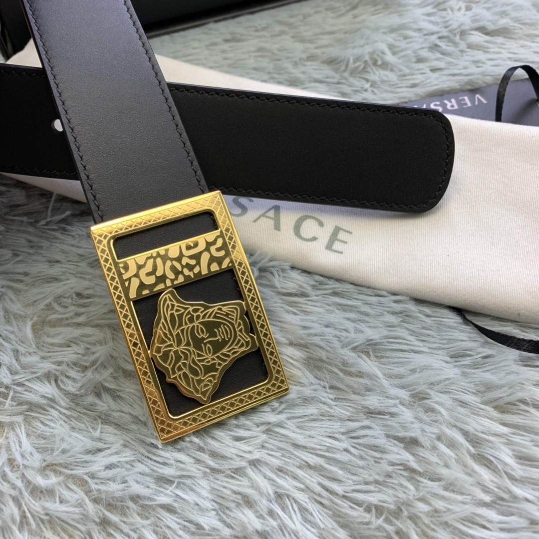 Versace Medusa Head Leather Belt  35mm - DopestKickz