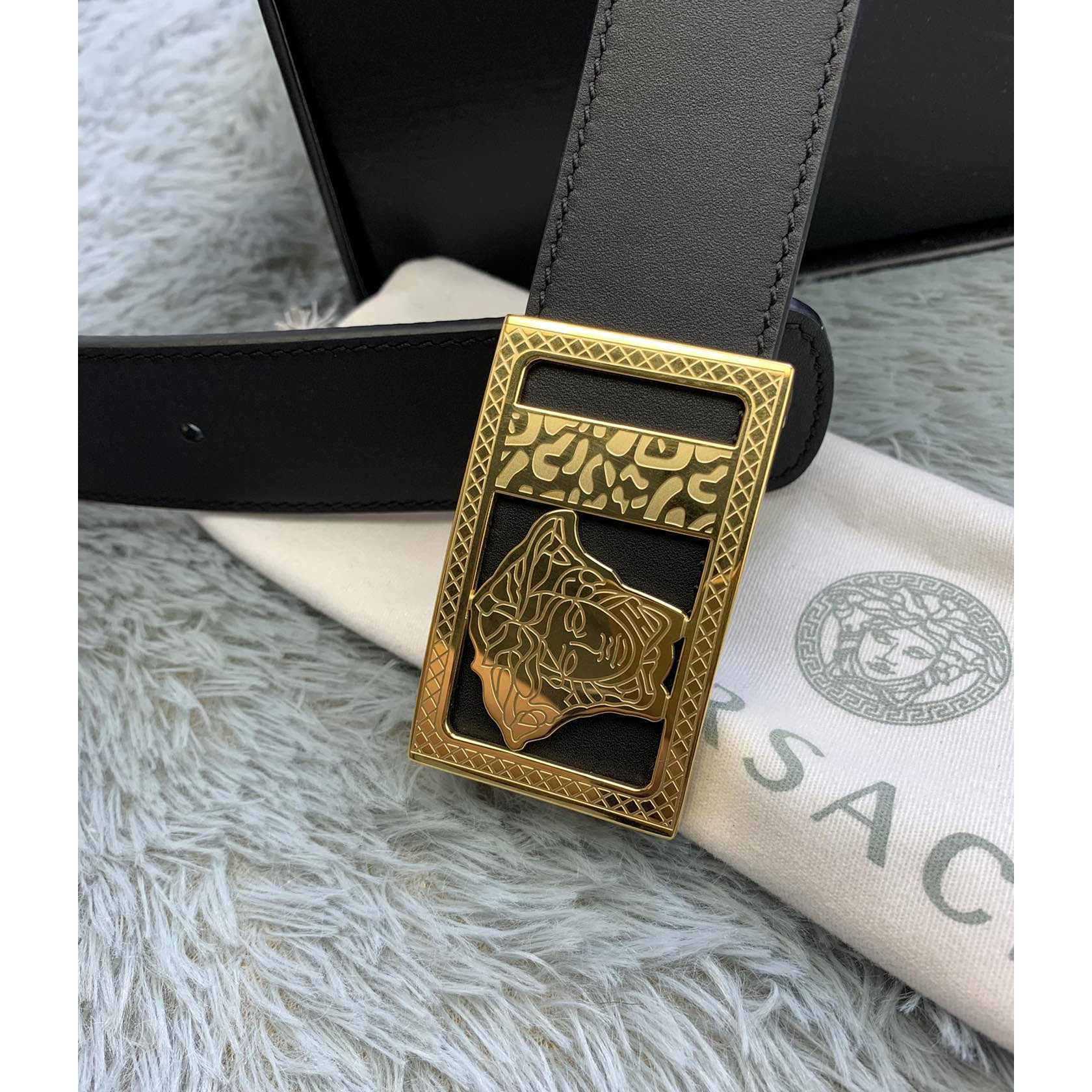 Versace Medusa Head Leather Belt  35mm - DopestKickz