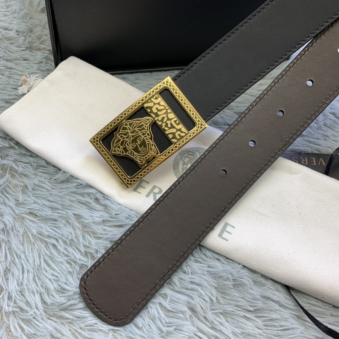 Versace Medusa Head Leather Belt  35mm - DopestKickz