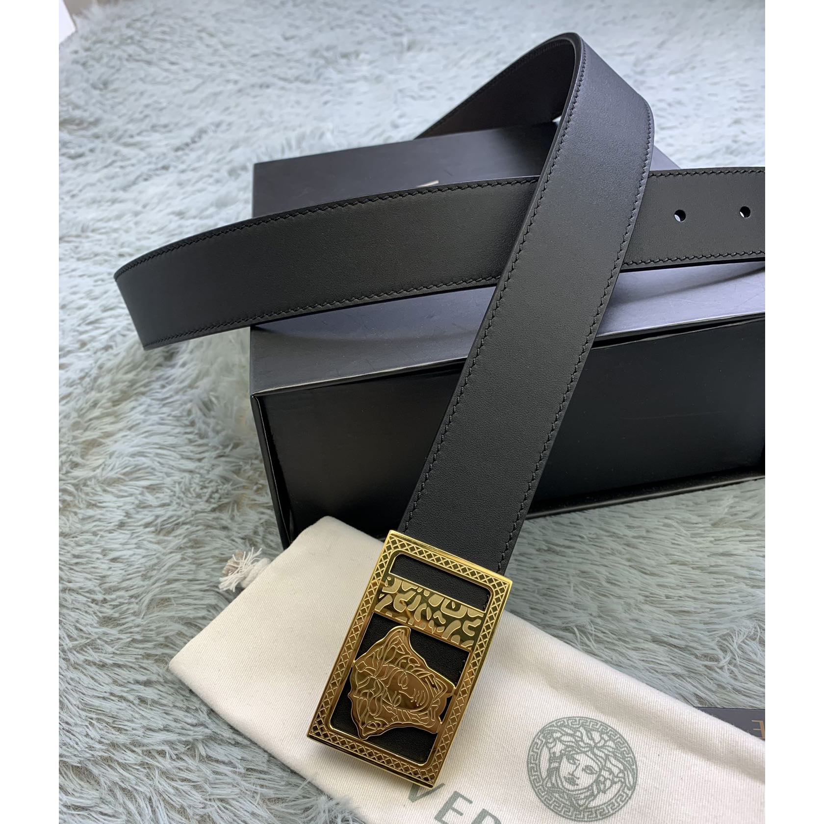 Versace Medusa Head Leather Belt  35mm - DopestKickz
