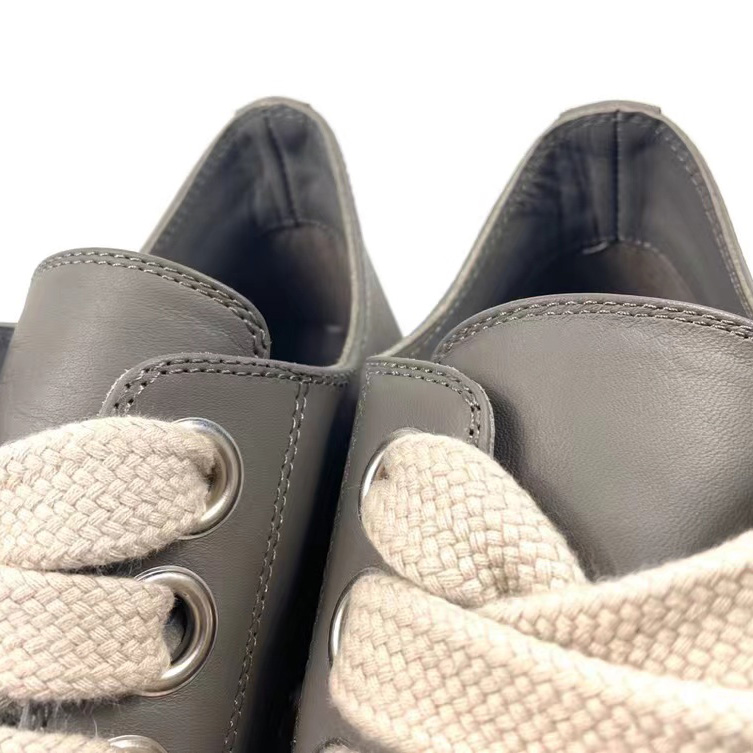 Rick Owens Taupe Calfskin Low Sneakers - DopestKickz