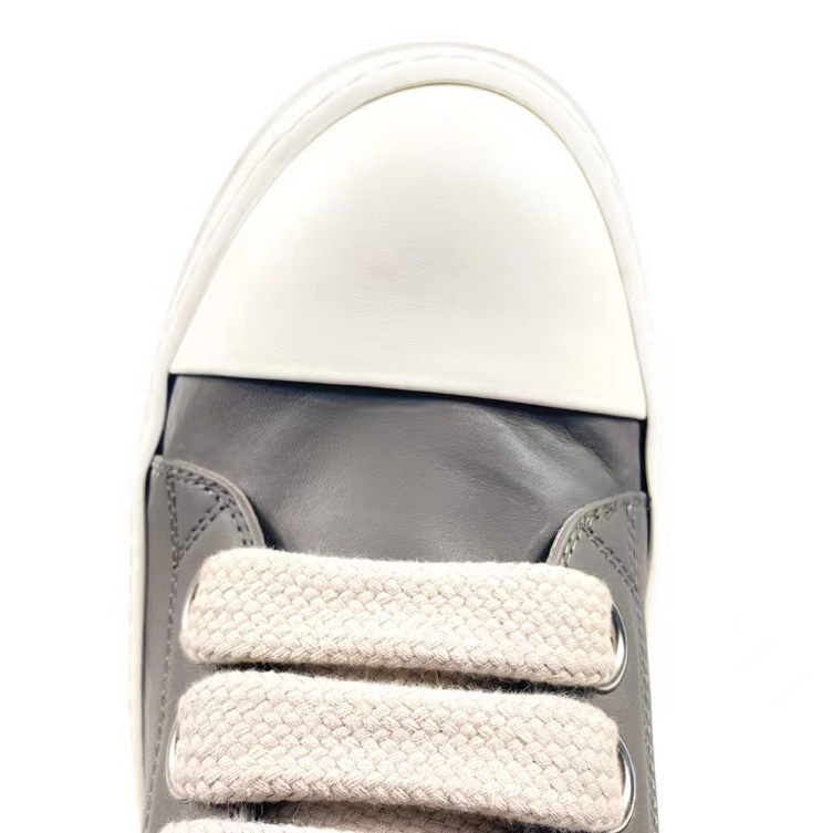 Rick Owens Taupe Calfskin Low Sneakers - DopestKickz