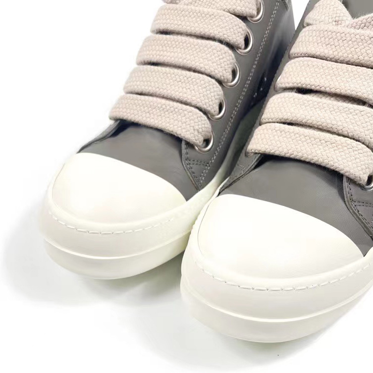 Rick Owens Taupe Calfskin Low Sneakers - DopestKickz