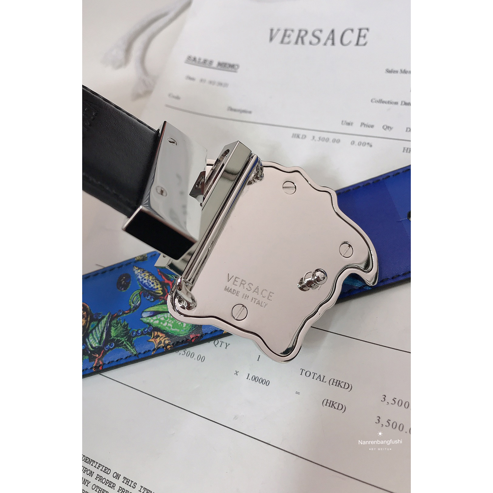 Versace Marine Organism Print 40 MM Belt  - DopestKickz