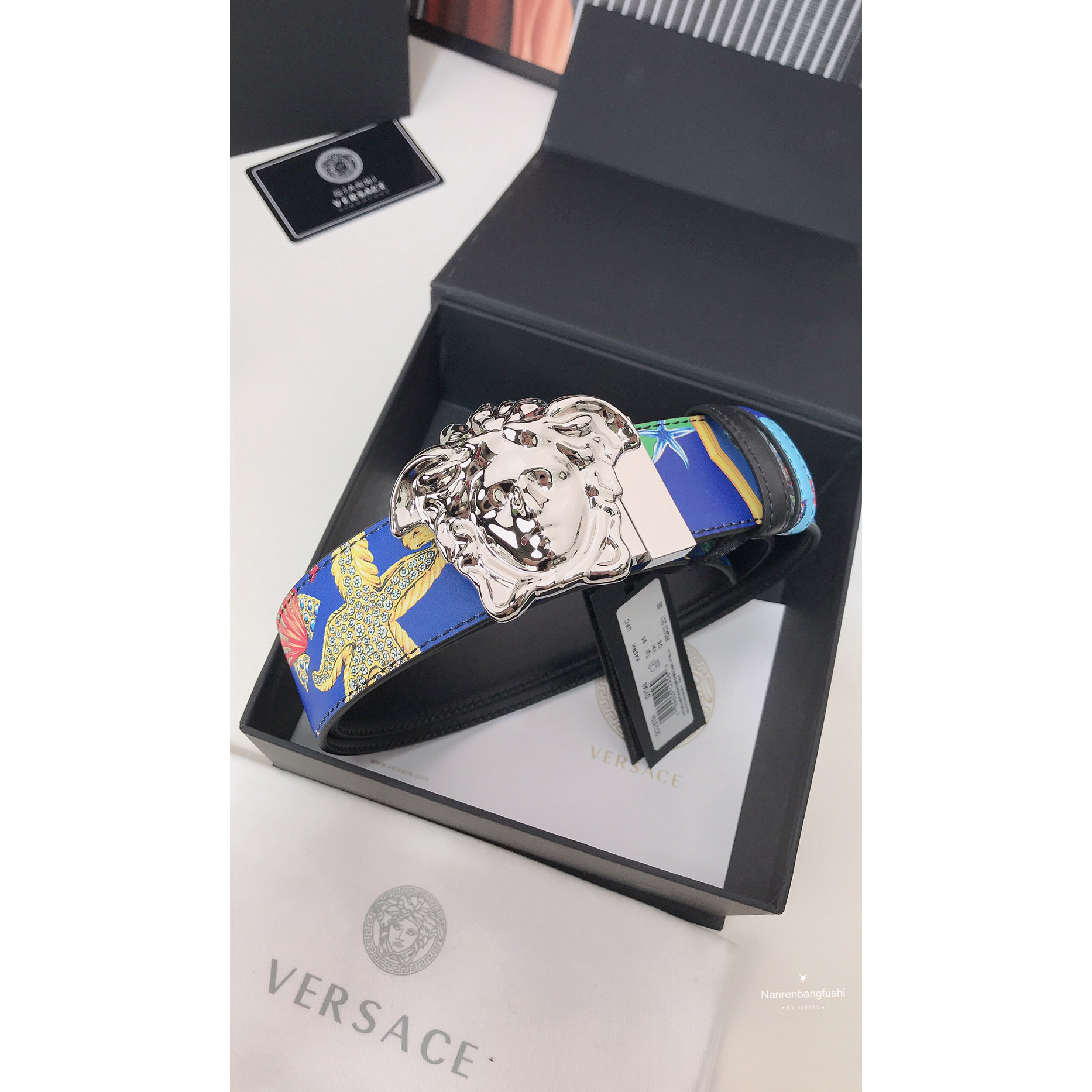 Versace Marine Organism Print 40 MM Belt  - DopestKickz