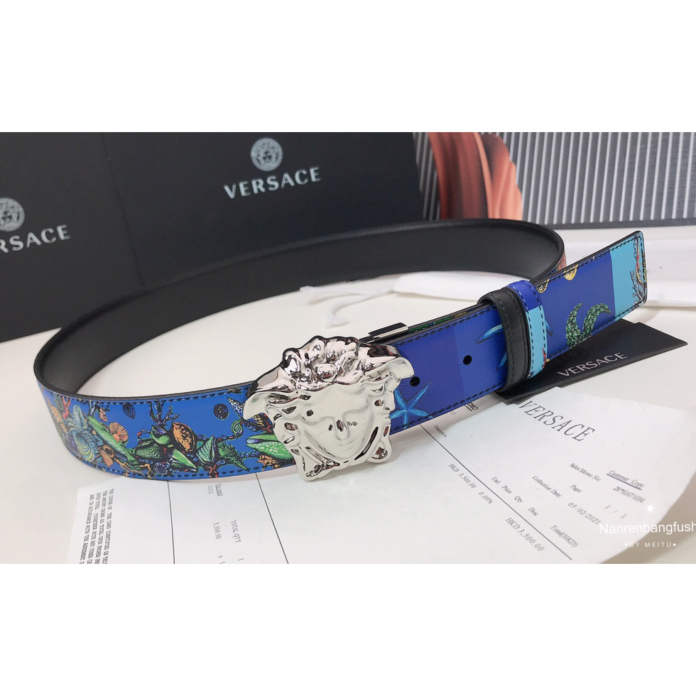 Versace Marine Organism Print 40 MM Belt  - DopestKickz