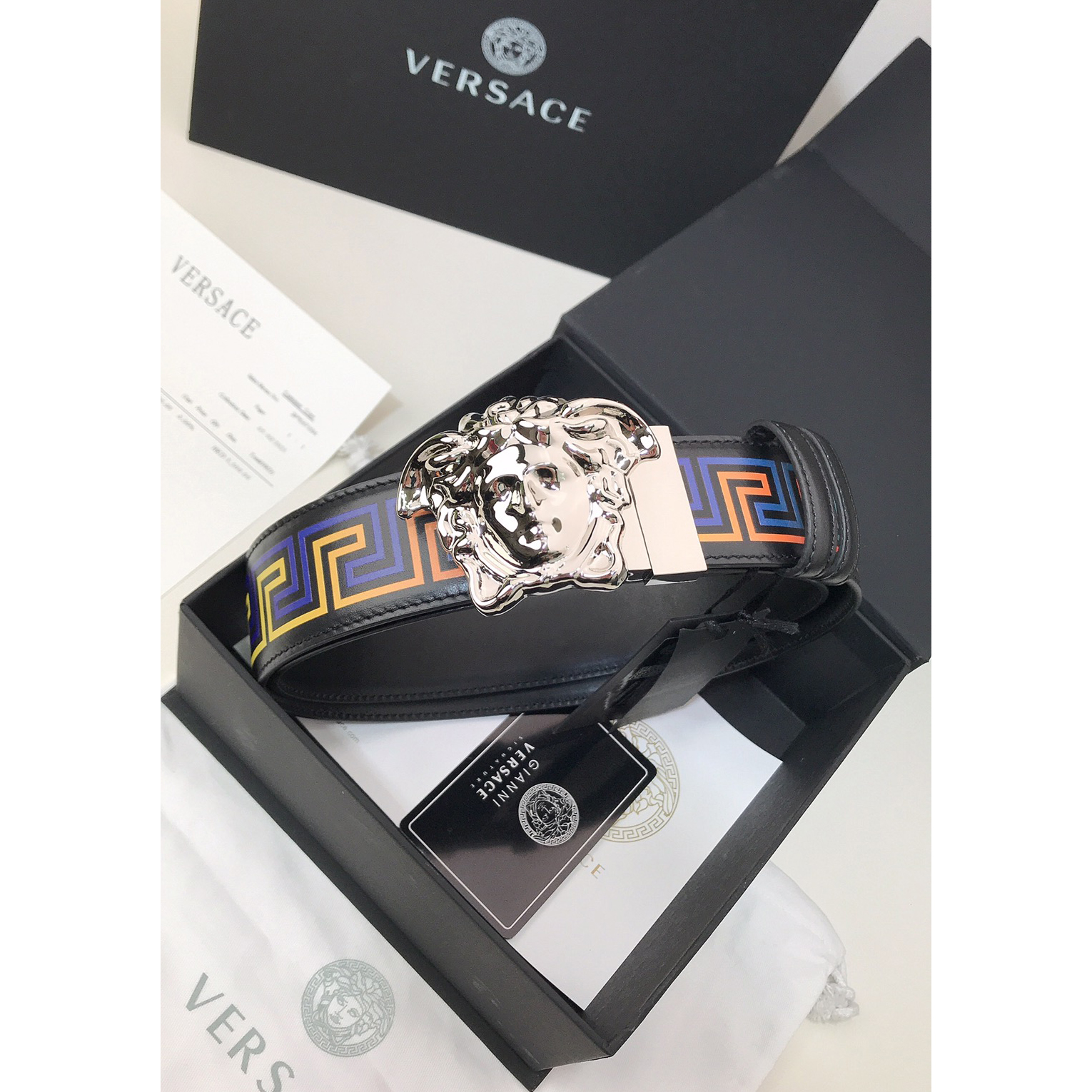 Versace Barocco Print Palazzo 40 MM Belt  - DopestKickz