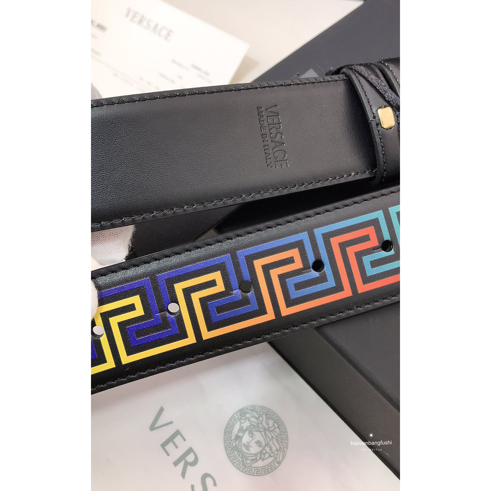 Versace Barocco Print Palazzo 40 MM Belt  - DopestKickz