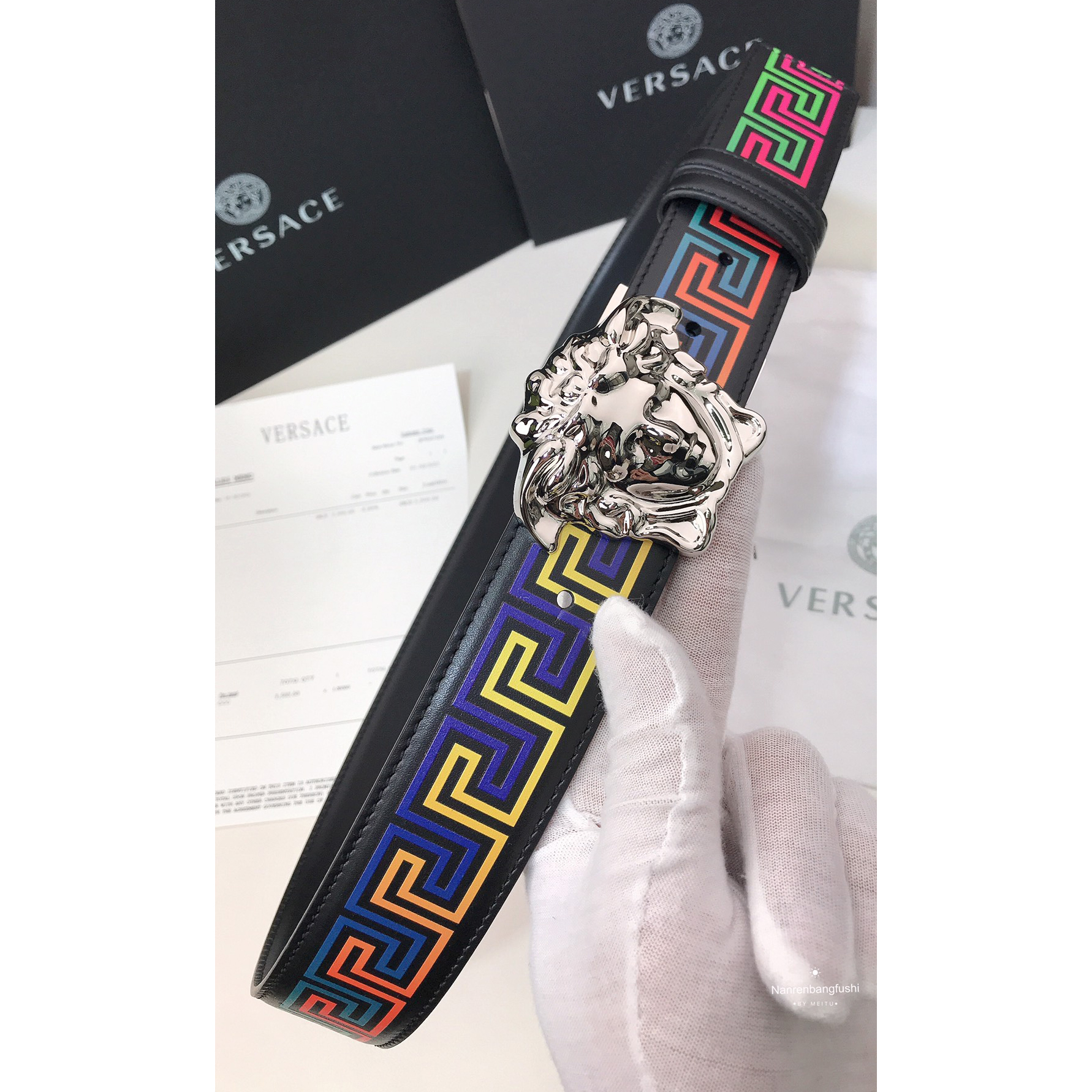 Versace Barocco Print Palazzo 40 MM Belt  - DopestKickz