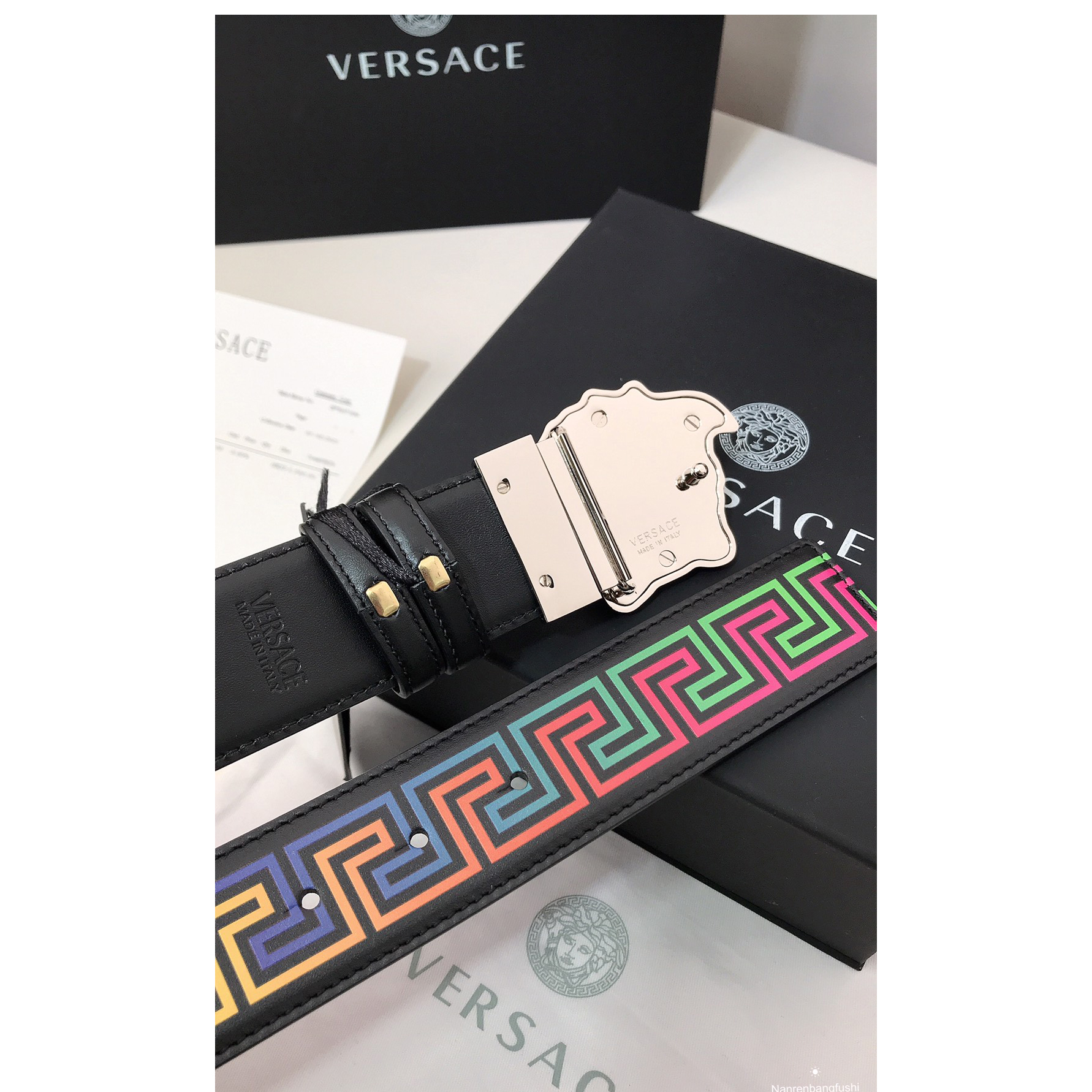Versace Barocco Print Palazzo 40 MM Belt  - DopestKickz