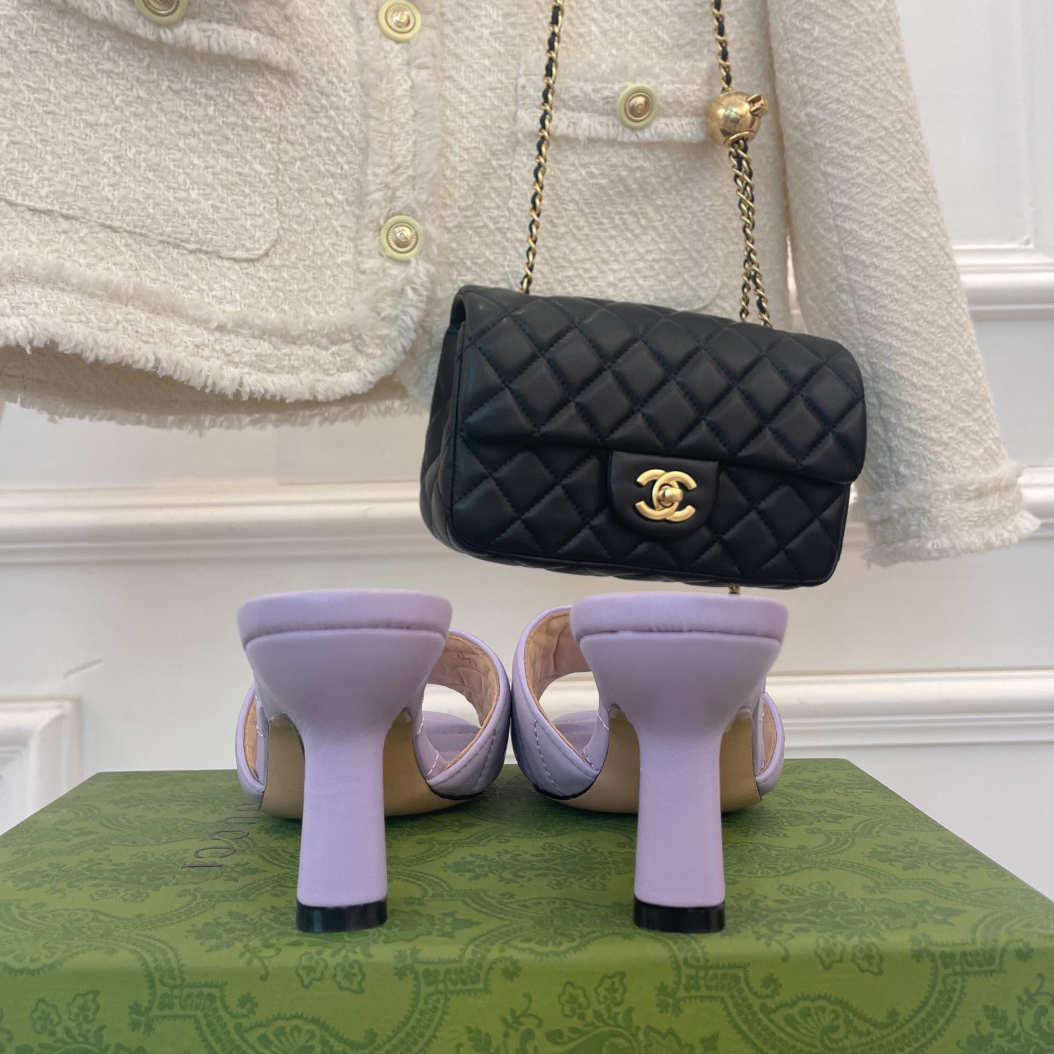 Gucci Women's Double G Slide Sandal With Heel Height Of 7.5cm - DopestKickz