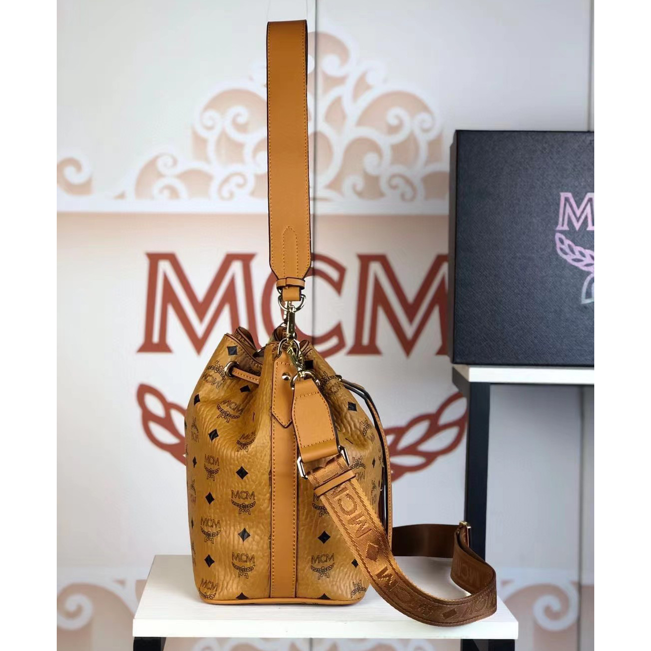 MCM Dessau Drawstring Bag In Visetos(24-25-15CM) - DopestKickz