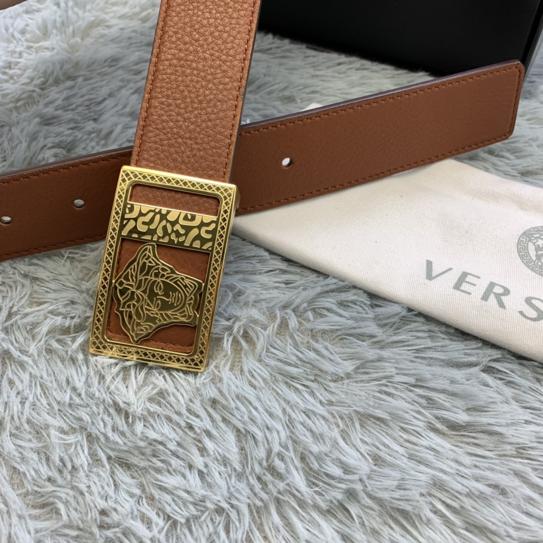Versace Medusa Head Leather Belt  35mm - DopestKickz