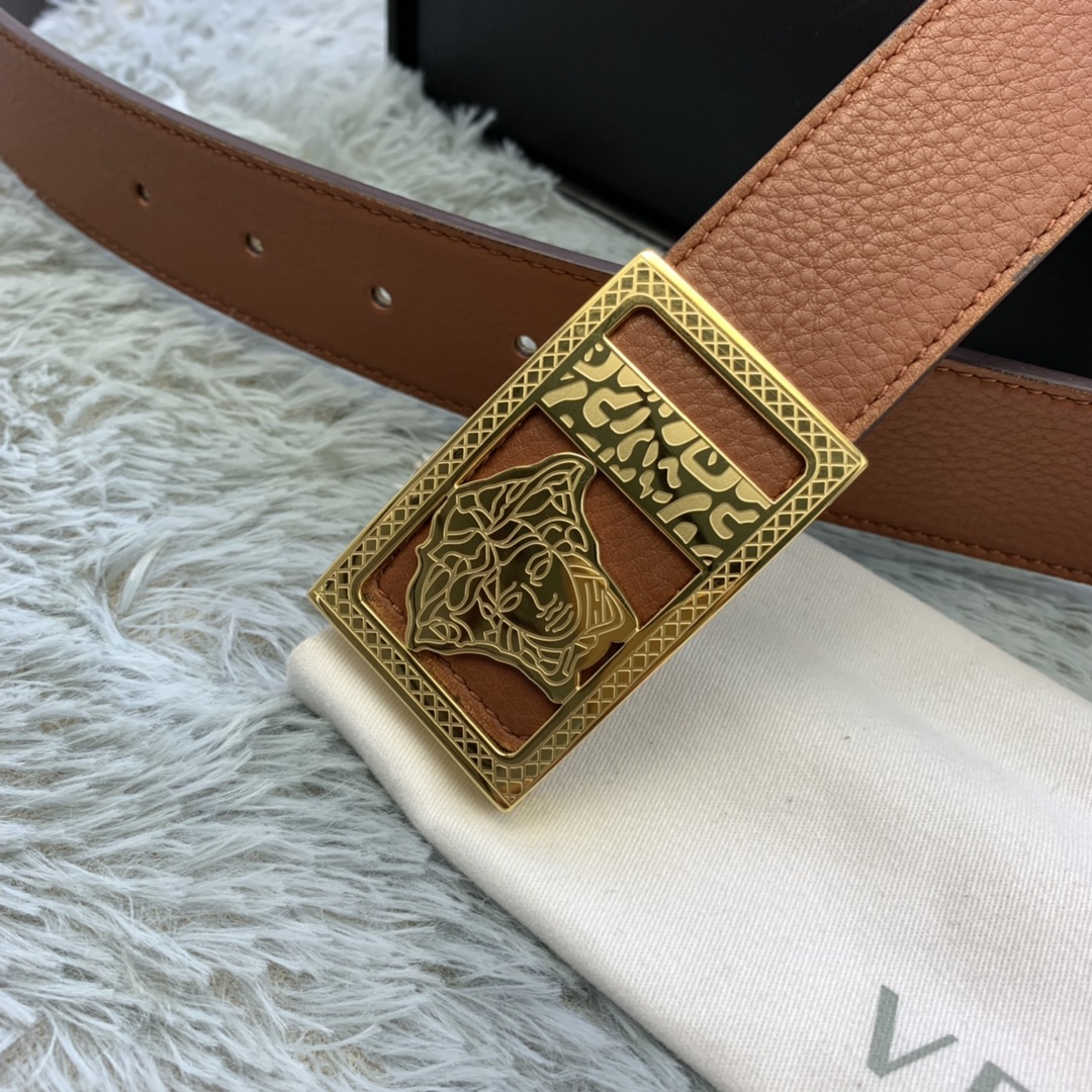 Versace Medusa Head Leather Belt  35mm - DopestKickz