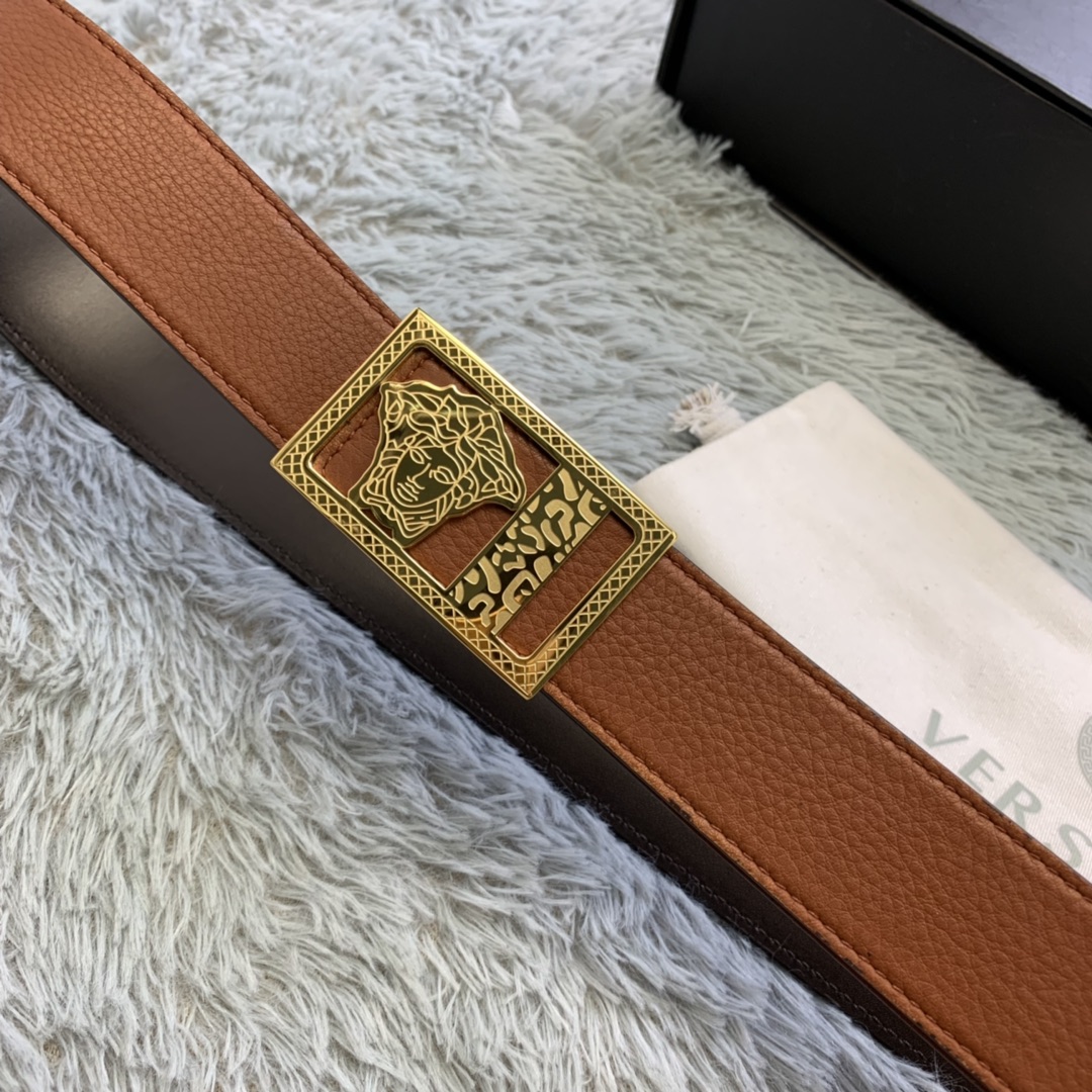 Versace Medusa Head Leather Belt  35mm - DopestKickz