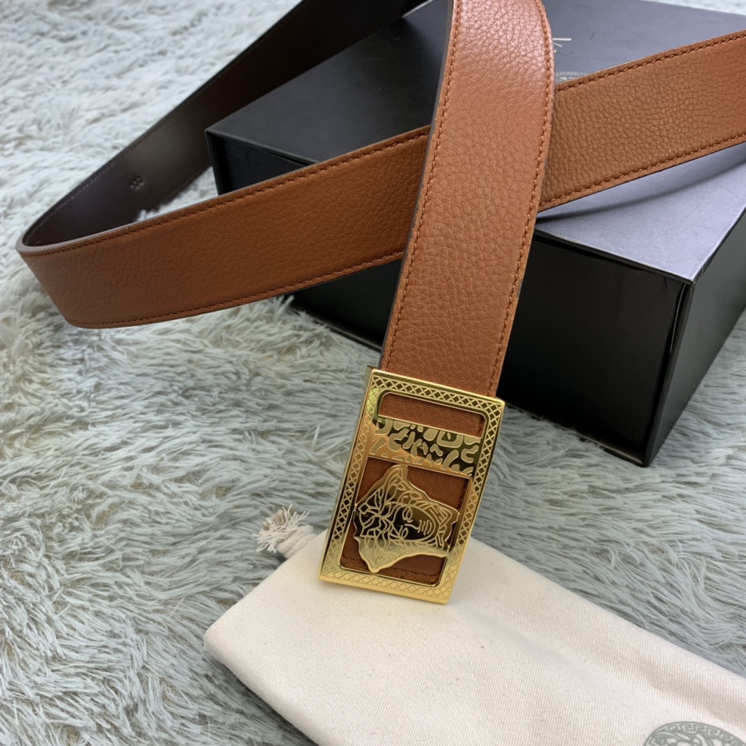Versace Medusa Head Leather Belt  35mm - DopestKickz