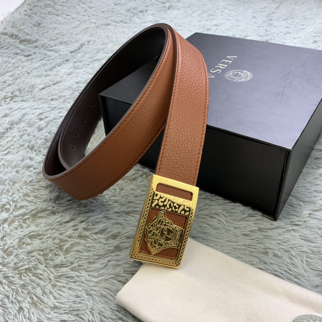 Versace Medusa Head Leather Belt  35mm - DopestKickz