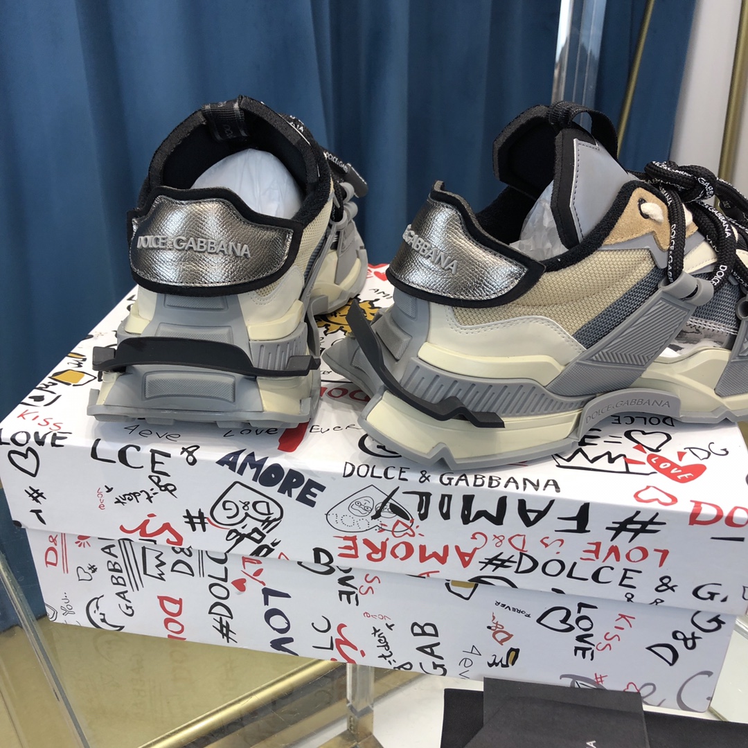 Dolce & Gabbana Mixed-Material Space Sneakers - DopestKickz