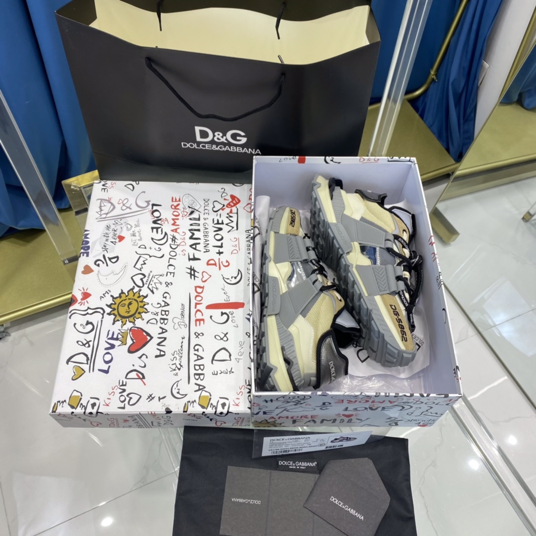 Dolce & Gabbana Mixed-Material Space Sneakers - DopestKickz