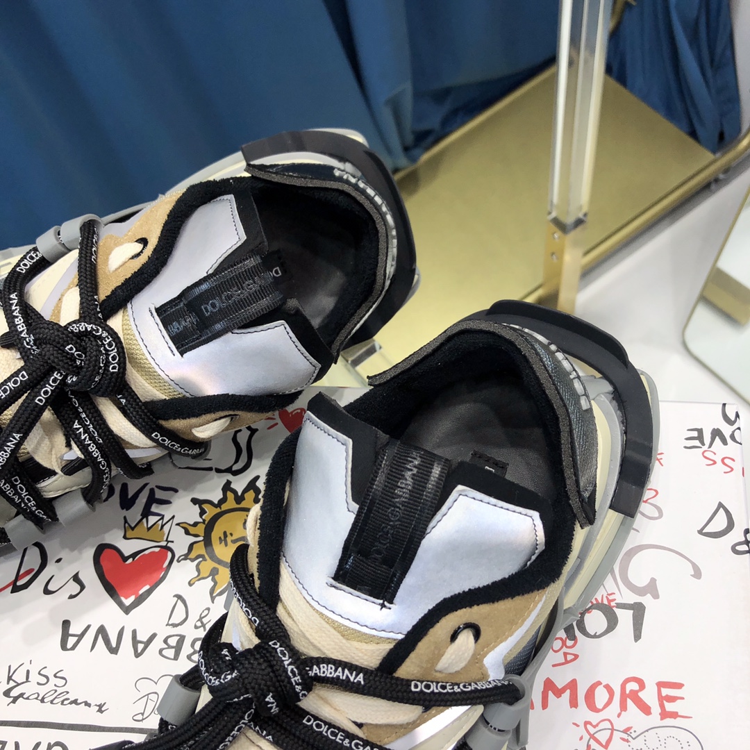 Dolce & Gabbana Mixed-Material Space Sneakers - DopestKickz