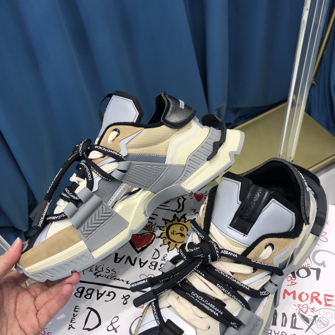 Dolce & Gabbana Mixed-Material Space Sneakers - DopestKickz