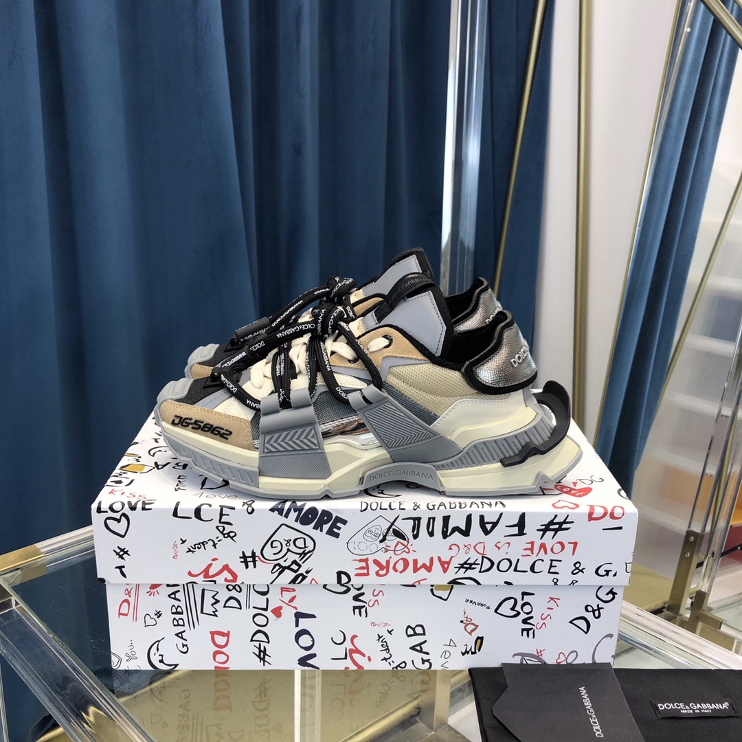 Dolce & Gabbana Mixed-Material Space Sneakers - DopestKickz