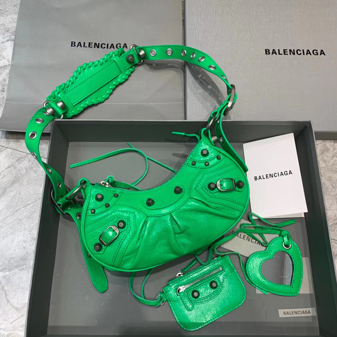 Balenciaga Le Cagole XS Shoulder Bag In Green(26-12-6cm) - DopestKickz