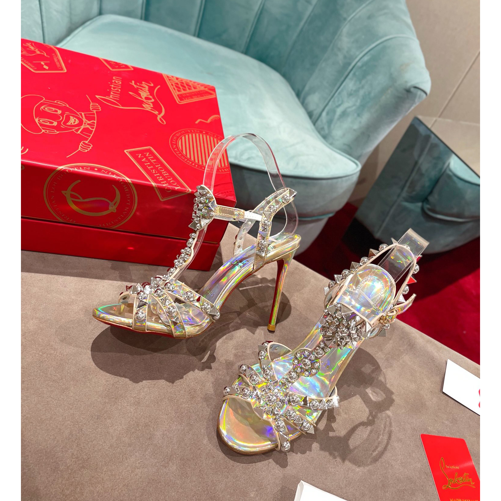 Christian Louboutin Silver Sandal（10cm Heel Height） - DopestKickz