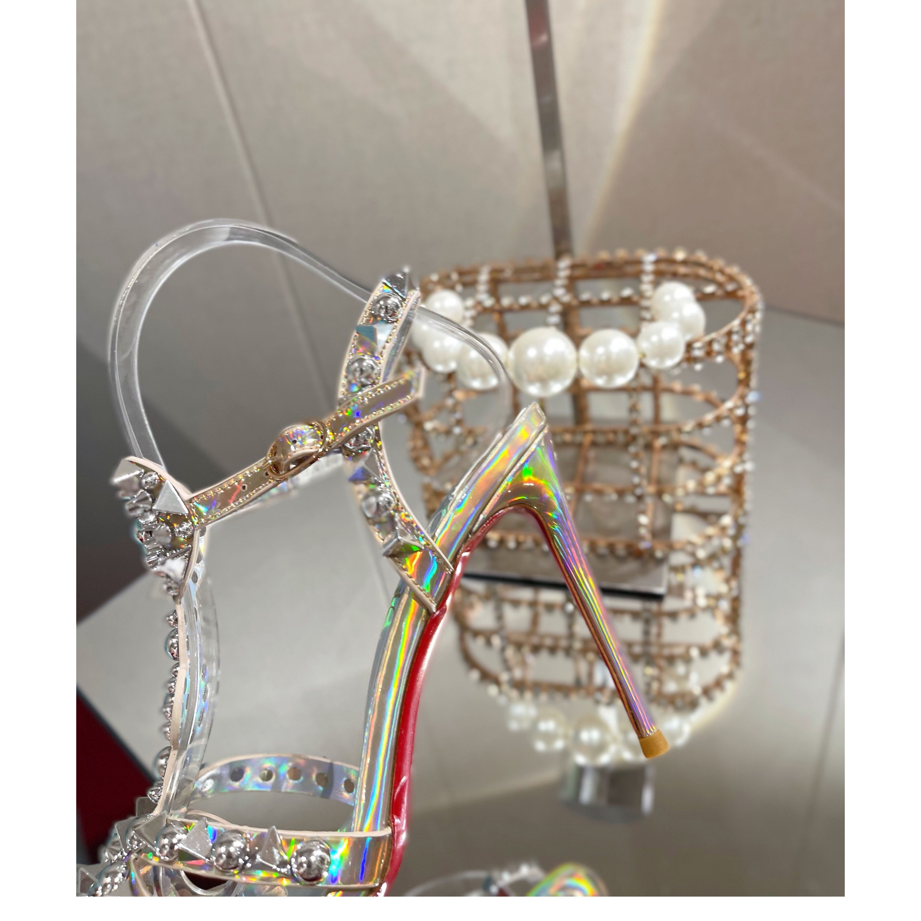 Christian Louboutin Silver Sandal（10cm Heel Height） - DopestKickz